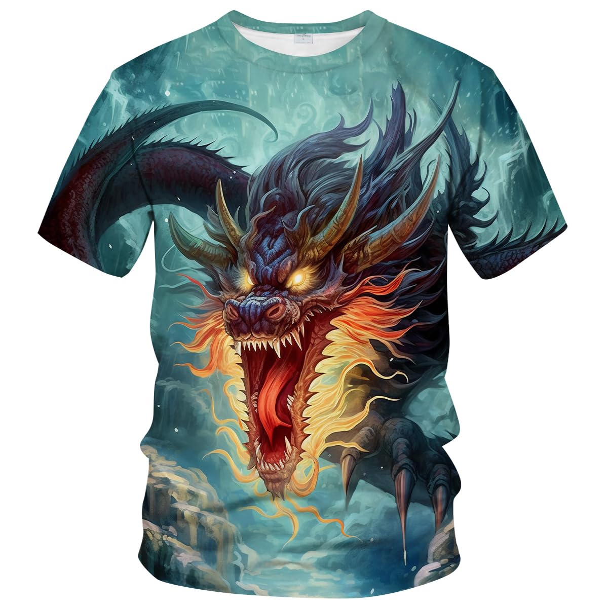 WHNBCWMythology Chinese Dragon T-Shirt Funny Anime Graphic Tee Shirt