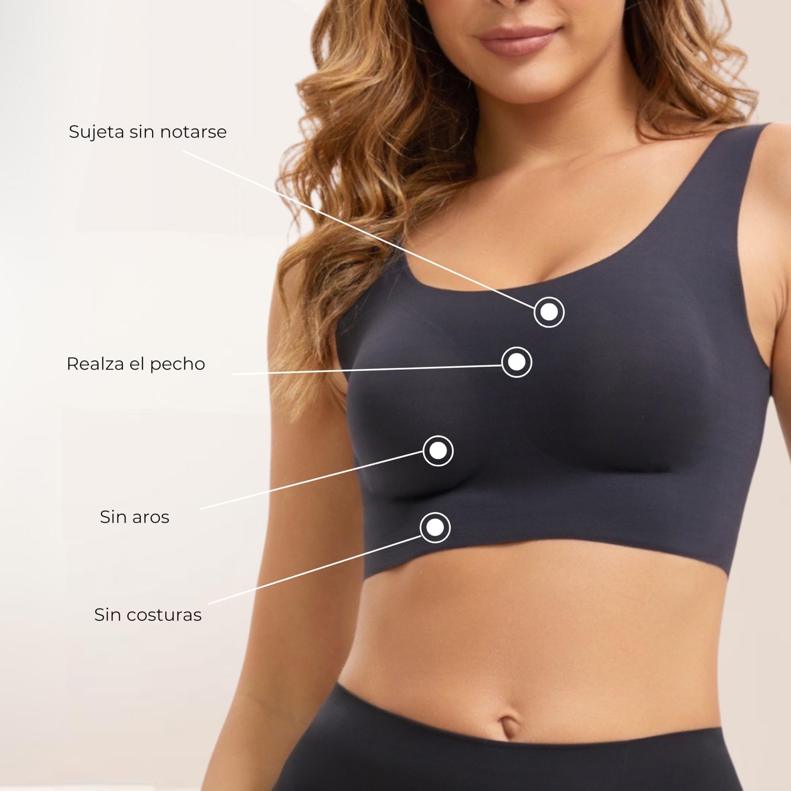 ANAISSA Sujetador Deportivo Mujer Soft Stretch Paquete 2Ud. Top Deportivo Mujer Sin Aros y Copas Removibles. Sujetador Deportivo Máximo Soporte y Comodidad. Top Deporte Sin Costuras Ultra Suave