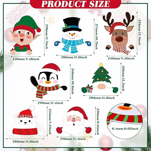 Miniatura 2 de 7 piezas de decoración de valla de Navidad, decoración de patio de Navidad, decoración de patio, lindo letrero de arte de valla, adorno de Papá