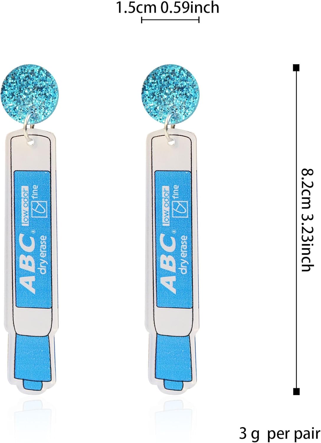 Cute Colorful Marker Pen Stud Earrings Acrylic Pencil Teacher Drop Dangle Earrings Teachers Appreciation Day Creative Jewelry Gift for Women - Image 5