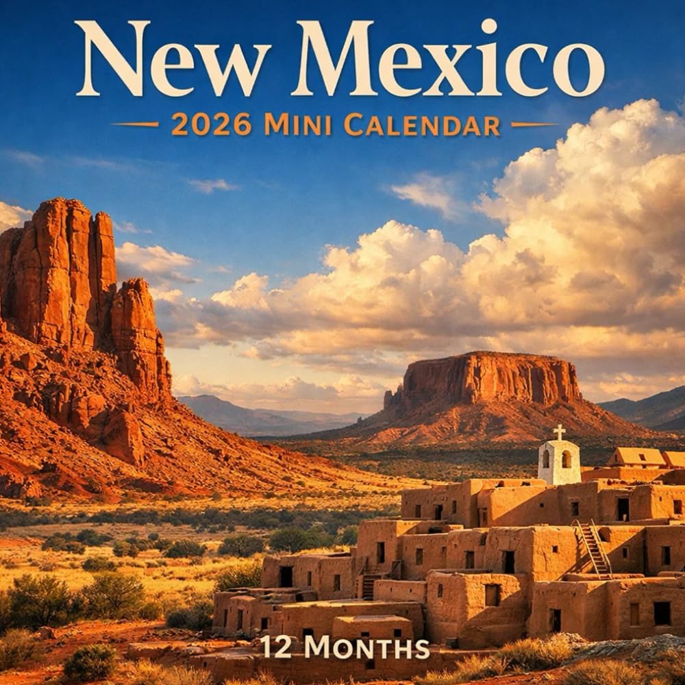 2026 New Mexico Mini Calendar , 12 MONTHS