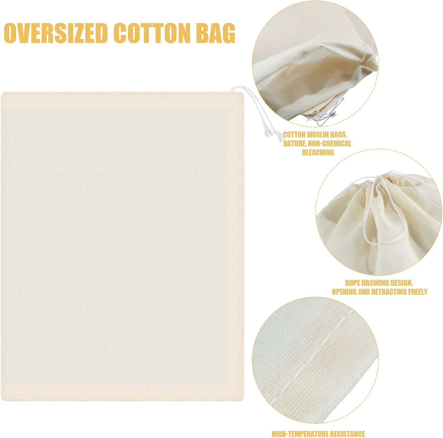 Pangda 15 Pcs Muslin Bags 8x10 Inches, Cotton Drawstring Bags Gift Pouches