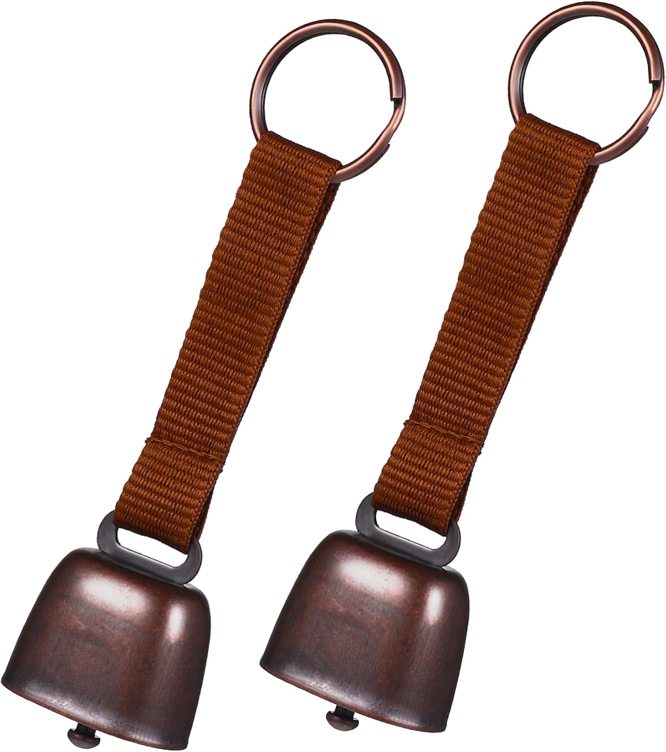 2-Pack Bear Bells with Nylon Webbing for Safe Outdoor Hiking