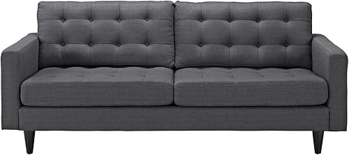 Miniatura 60 de Modway Sofá biplaza Empress en tela tapizada moderna de mediados de siglo, gris Gris,Laguna,Gris,claro,Celeste,verde azulado,Beige,Atomic Rojo