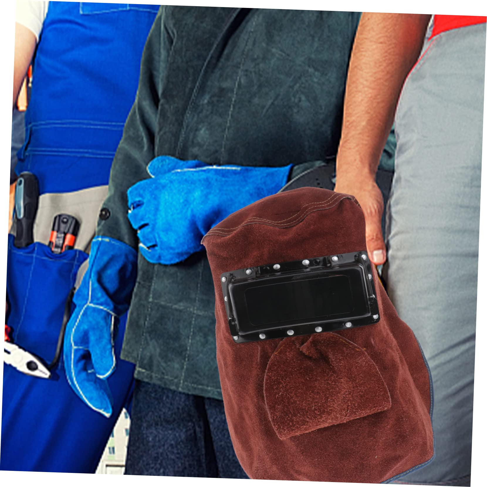 Balacoo 5 Pcs High-temp Resistance Welding Helmet Cowhide Hat Cap Welding for Safety