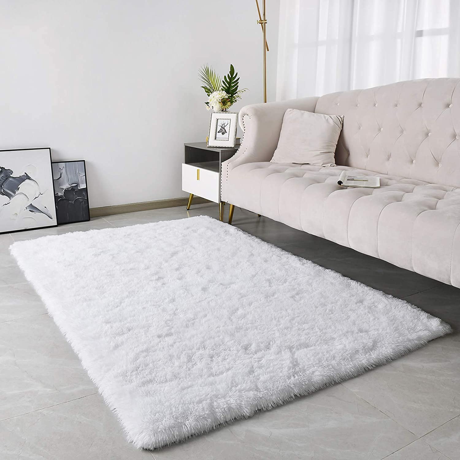 Alfombra suave y acogedora Flauschir interior hogar morado 80 x 160 cm