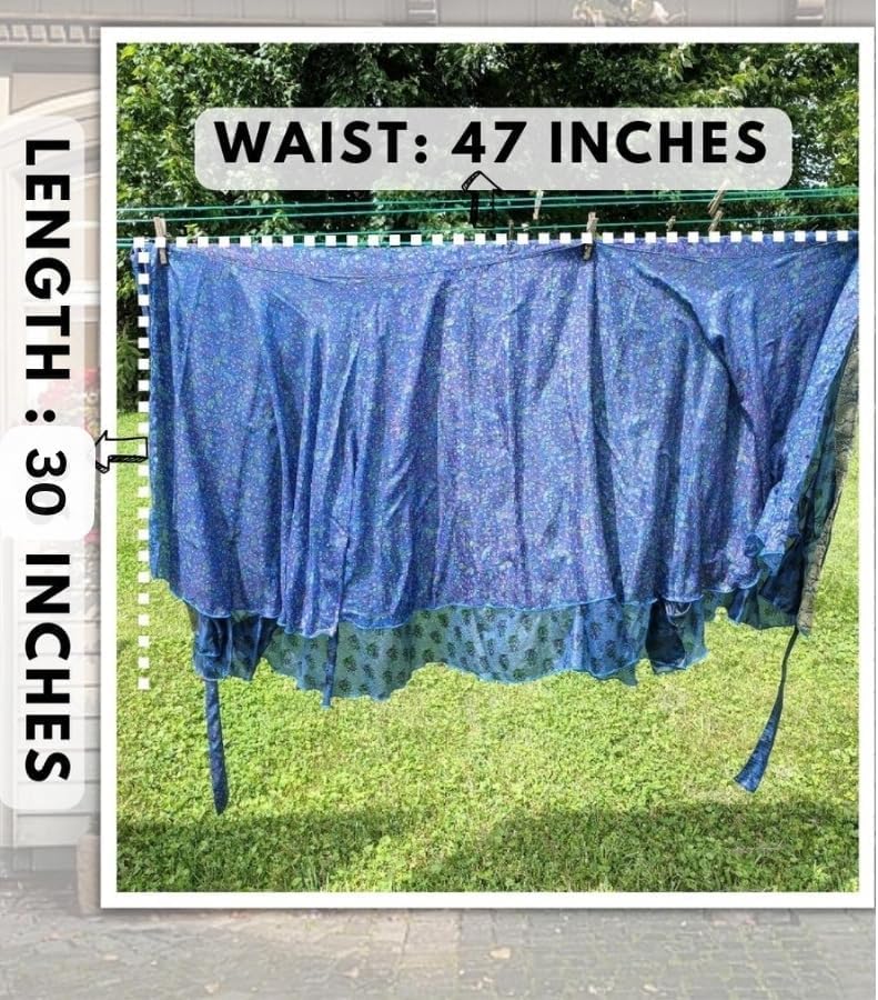 Wevez® Pack of 3 Pcs Original Two Layer Printed Wrap Around Skirts (Midi Length) - Image 4