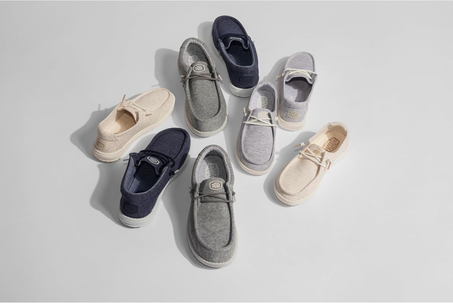 HEYDUDE Men's Wally Stretch Jersey Slip On Shoes | Lightweight Comfortable Travel Loafers with Elastic Laces - Image 6