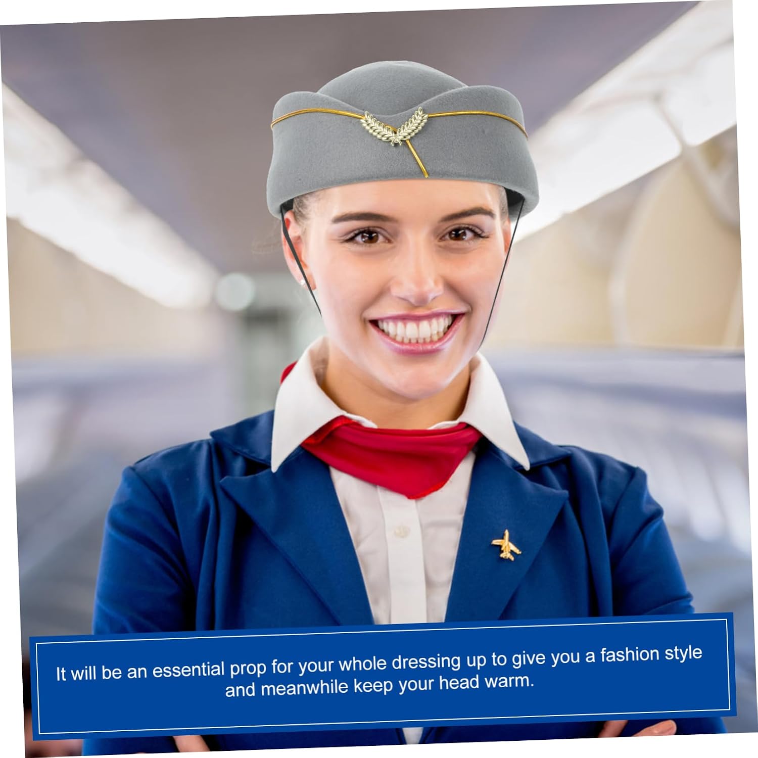 Stewardess Beret Hat Air Hostess Beret for Women Flight Attendant Hat Beanie for Women