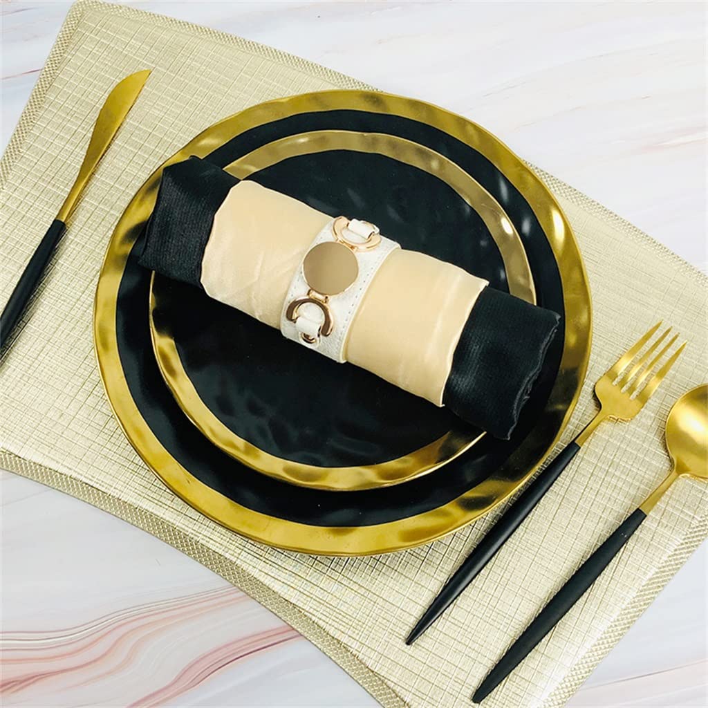 Juego de vajilla con Borde Dorado, Plato de Porcelana China, Plato Redondo para Restaurante, Cuenco, Plato, Juego de manteles Individuales