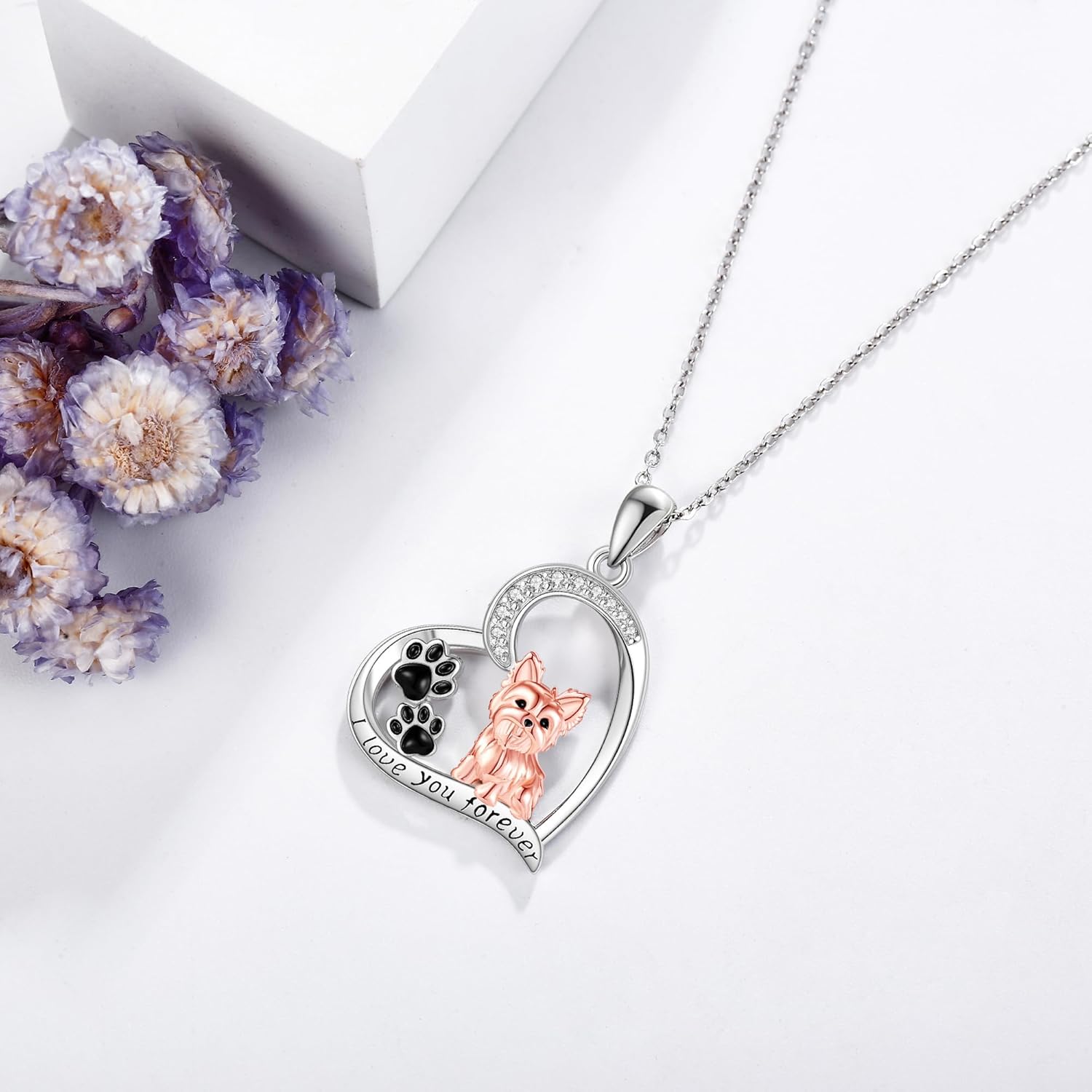 Animals Gift 925 Sterling Silver Cute Dog/Mouse Necklace Jewelry Gifts For Women Dog Lover - Image 3
