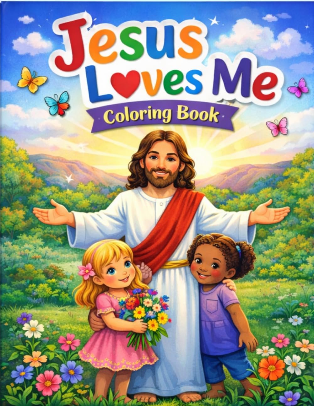 Jesus Loves Me Coloring Book: Christian Coloring Book for Toddlers & Kids Ages 2–7 with 14 Simple Pages and Parent Bible Verses