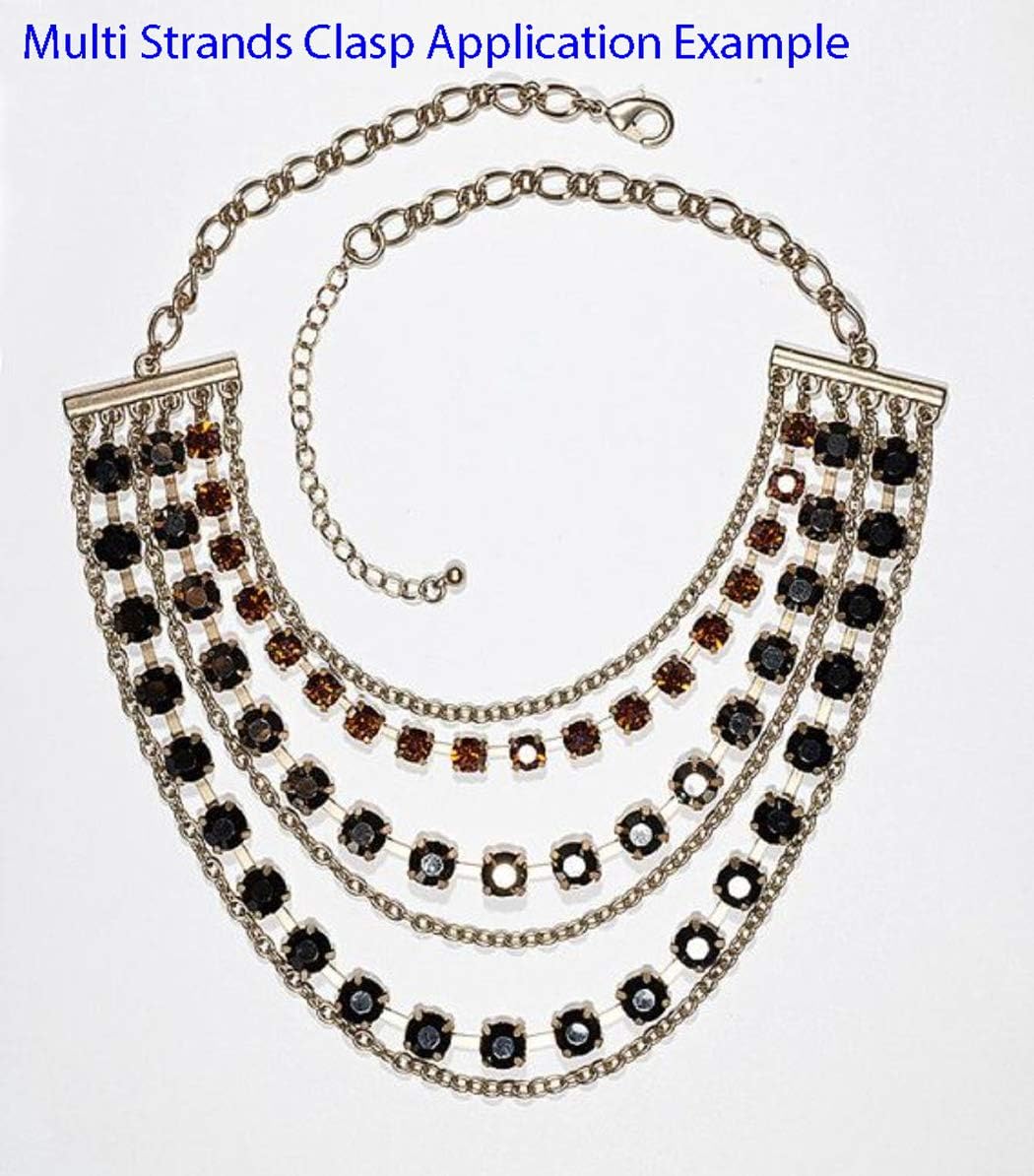 3 Sets Adabele 925 Sterling Silver 3 Strands Multiple Strands Clasp Adjustable Cubic Zirconia CZ Imitation Diamond Tarnish Resistant for DIY Layering Jewelry Making SS395