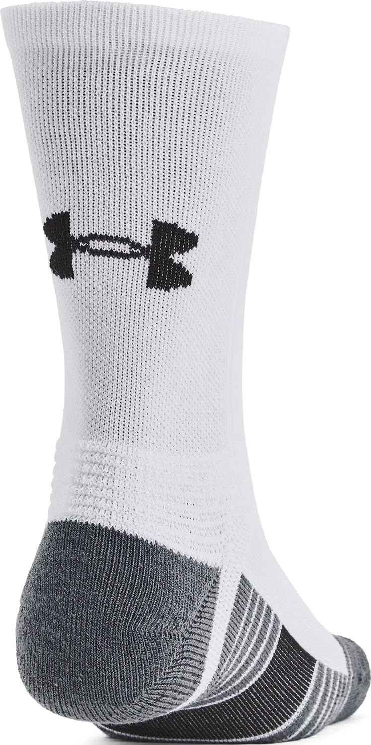 Under Armour - Unisex Team Crew Socks, Color White (100), Size: X-Large