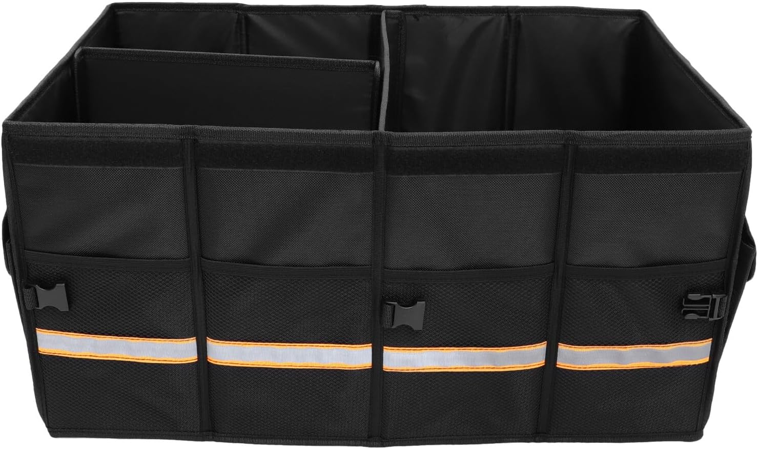 Car Trunk Storage Organizer Large Capacity Black Car Sundries Box without Lid Foldable Vehicle Interior Organizer for Travel and Daily Use