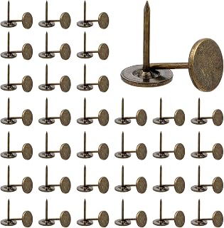 100pcs Upholstery Thumb Tacks for Wall, 0.67 Inch Flat Head Push Pins Heavy Duty Long Pushpins Decorative Tacks for Office Home Furniture Decor Wooden Photo DIY Projects, Bronze