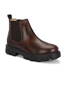 HiREL'S Premium PU Chelsea Boots for Men, Black, Chunky Lug Sole, Arch Support, Slip-Resistance, Height Increasing (Brown, 8, UK Footwear Size System, Adult, Men, Numeric, Medium, 8) gallery image