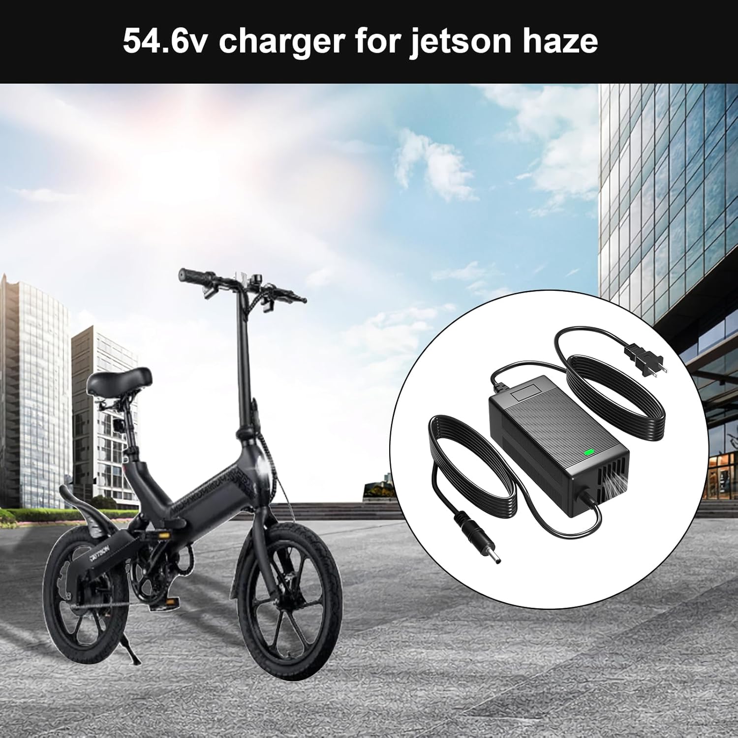 54.6V Charger for Jetson Haze Battery,Compatible with Jetson Haze JHAZE-BLK JHAZE-BLK-OB JHAZE-CAN-BLK JHAZEBLK Power Adapter Cable Cord