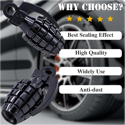 Vista 6 de Tapas de válvula de neumático, aleación de aluminio, anticorrosivas, a prueba de polvo, para automóviles, SUV, camiones, bicicletas, motocicletas