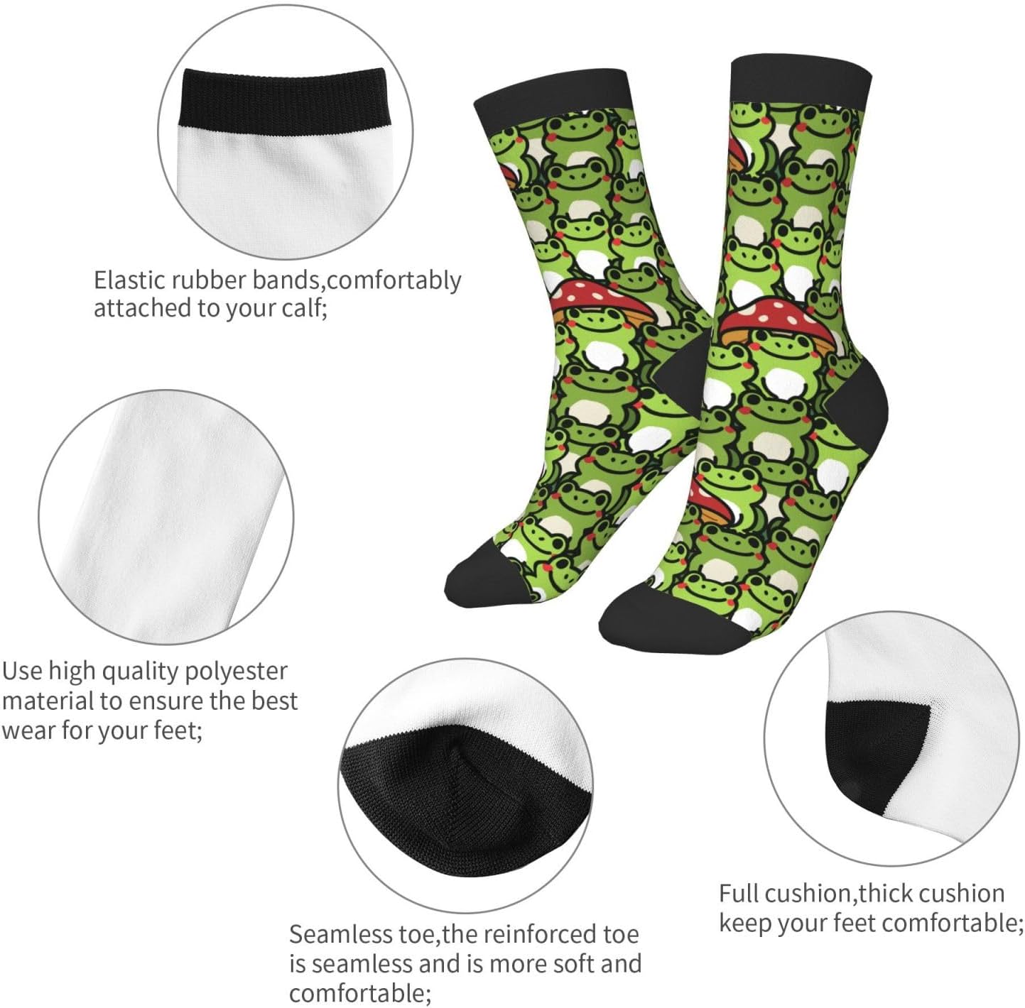 Frog Kids Socks Novelty Crew Socks For Boys Girls Sports Running Outdoor Playing