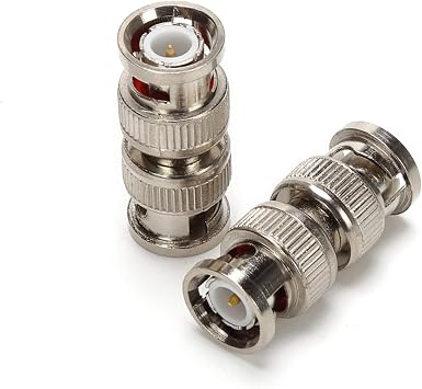 BNC Plug Male to Male Coaxial Coupler Straight Adapter Connector for RG59 Cable Pack of 5