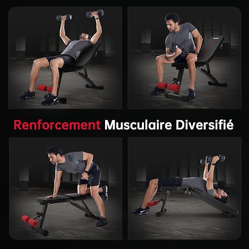 PASYOU Weight Bench Foldable Adjustable Strength Fitness Decline Incline and Flat Bench Press for Gym, Workout and Exercise,Black - 7