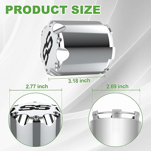 Miniatura 7 de 10L0L Tapas centrales de rueda cromadas para carrito de golf, ITP, tapacubos universales para Yamaha, EZGO, Club Car y otros modelos, paquete de 4