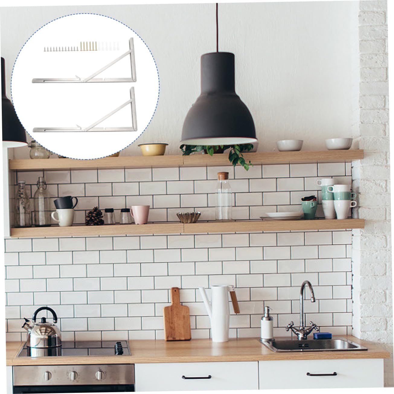 2piezas Soportes Inoxidable Para Estanterías Plegables Soporte De Pared Multiusos