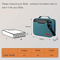 Vista 6 de LABNNA Funda para la Biblia para hombres, funda grande de transporte para la Biblia, bolsa multifuncional con cremallera, protege los artículos