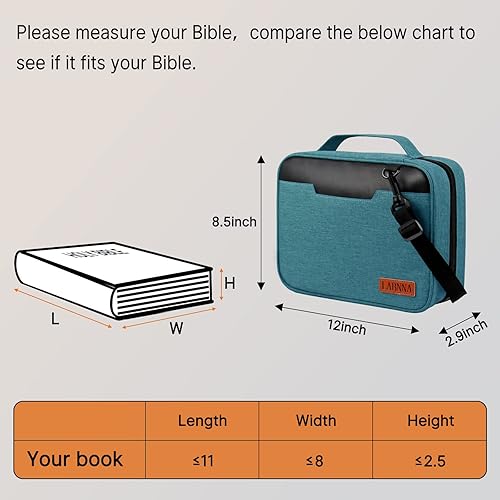 Miniatura 6 de Fundas para la Biblia para mujer, funda de transporte grande para la Biblia, multifuncional, con cremallera, protege la oración y los artículos de