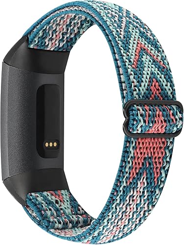 YONWORTH Correa de reloj ajustable de nailon elástica compatible con Fitbit Charge 4/Charge 3/SE, correa elástica de nailon transpirable, correa de
