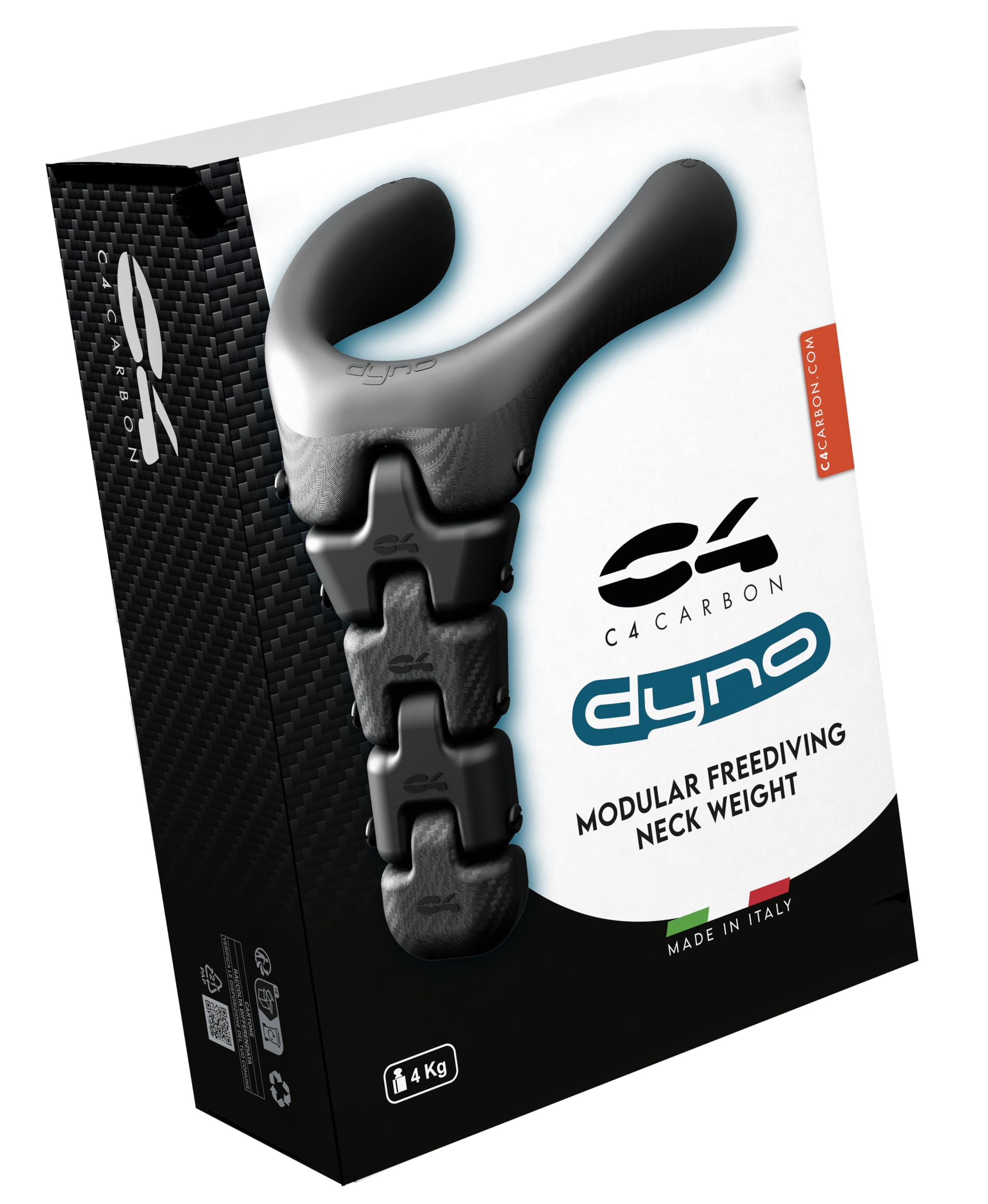 C4 Dyno-Halsband 4 kg für modulare Apnoe rot oder schwarz und zusätzliche Segmente von 280 Gramm
