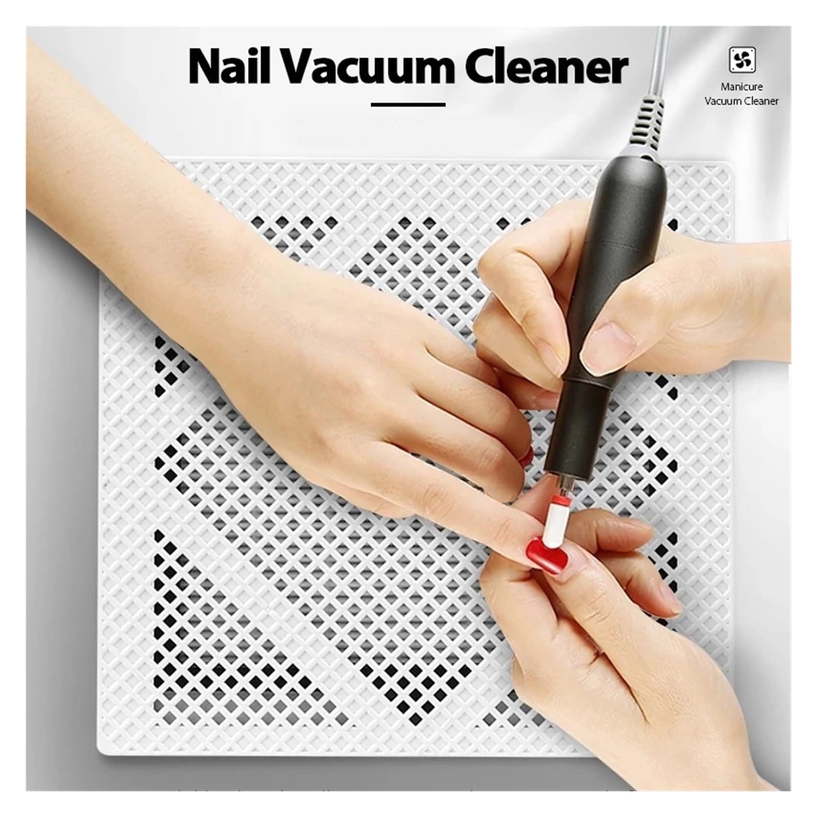 MRKU Aspirateur de poussière pour Ponceuse à Ongles avec Filtre Lavable, Aspiration silencieuse, hotte de manucure pour Ventilateur de Table Professionnel