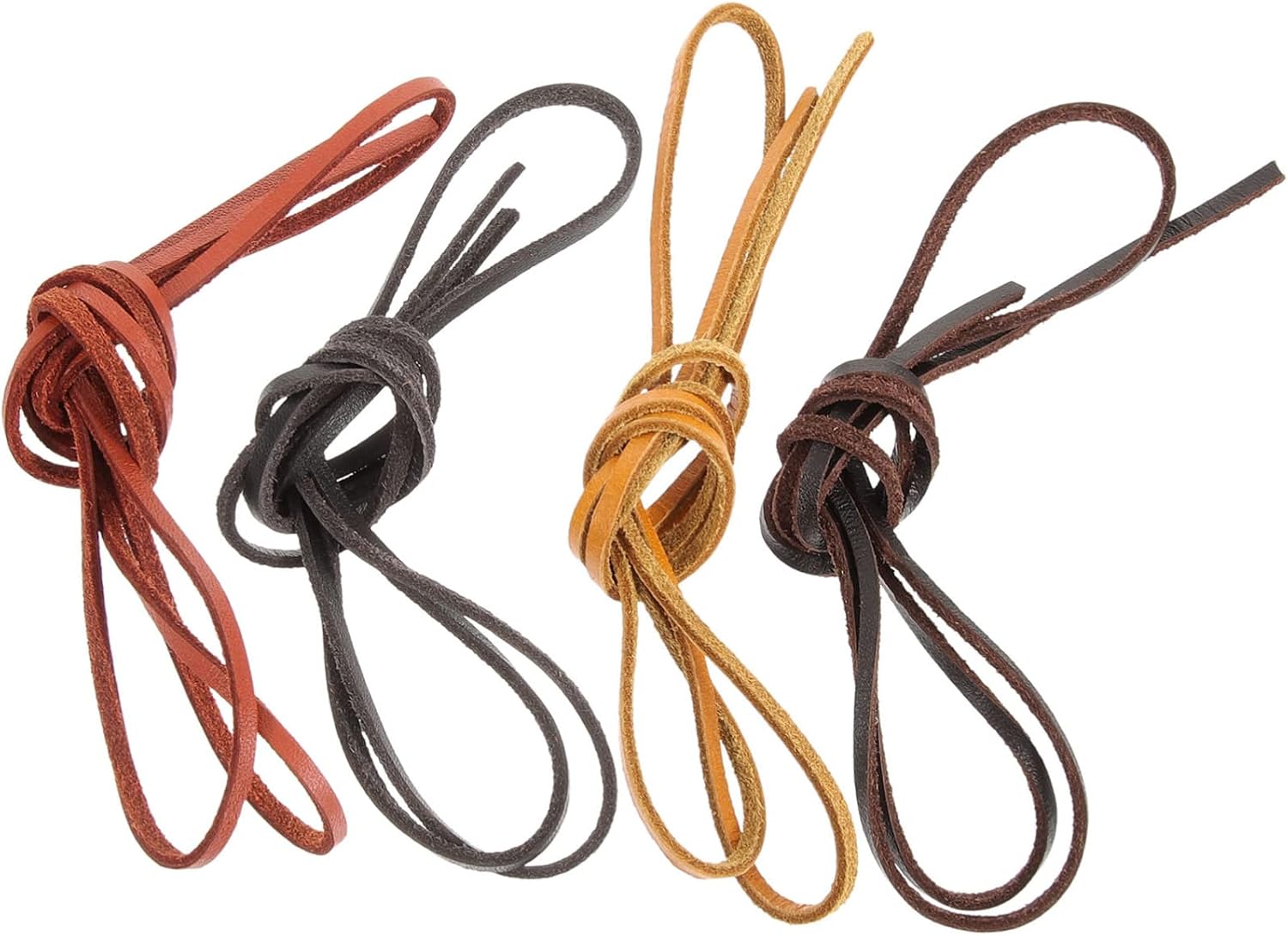 4pcs Leather Cord Strips for Jewelry Making and Wear-Resistant Leather Material for Necklaces Bracelets and Accessories