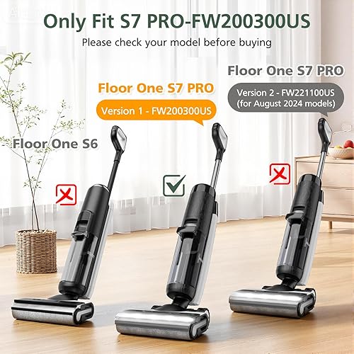 Miniatura 3 de Rodillo de cepillo S7 PRO (para versión 1 - FW200300US) y juego de filtros HEPA compatible con aspiradora inalámbrica en seco y húmedo Tineco Floor