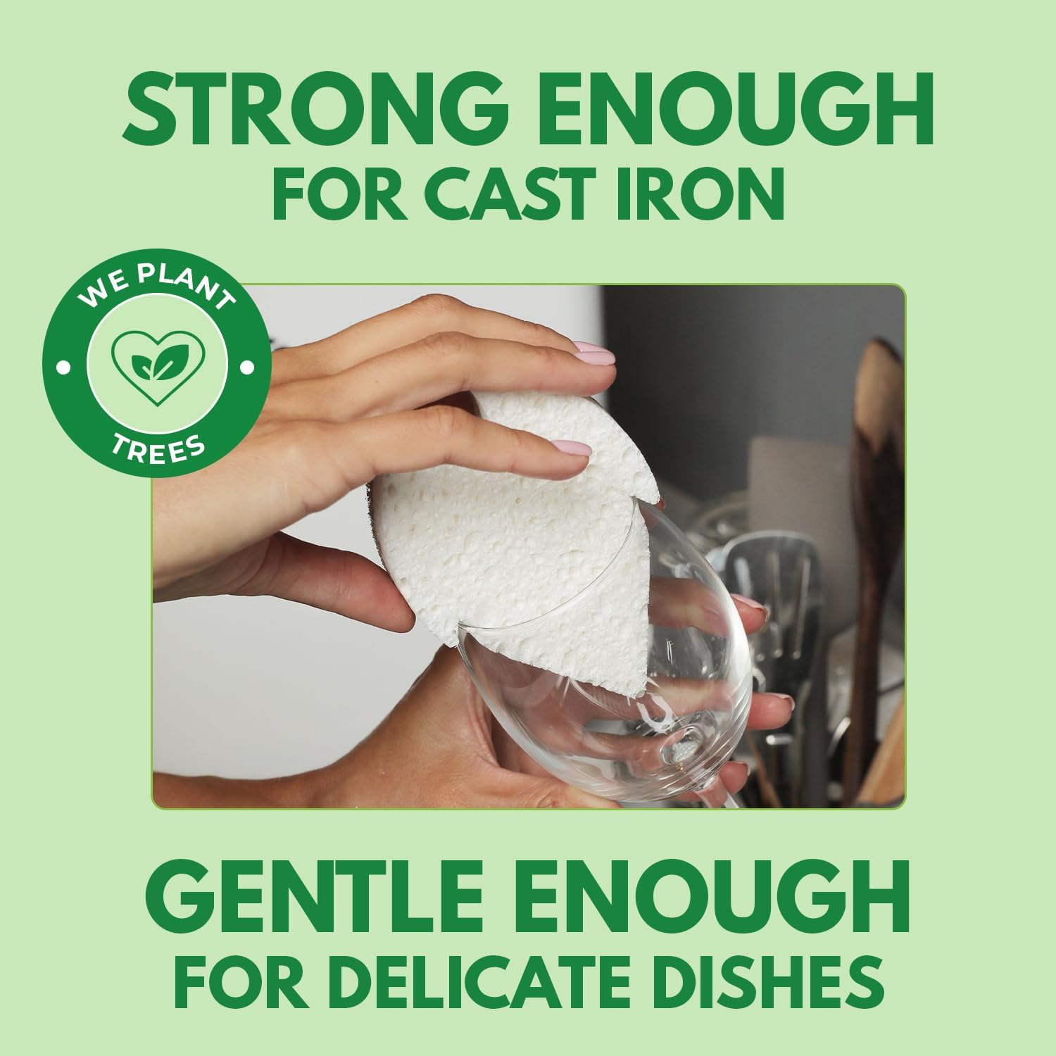 Natural Kitchen Spons - Biodegradable Cellulose & Coconut