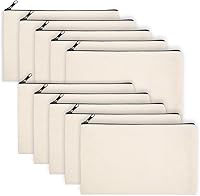 Vista 17 de Legigo Bolsa de Lona en Blanco con Cremallera Estuche Bolsas de Maquillaje a Granel - Estuche de Lona Multiusos para Lápices con Cremallera