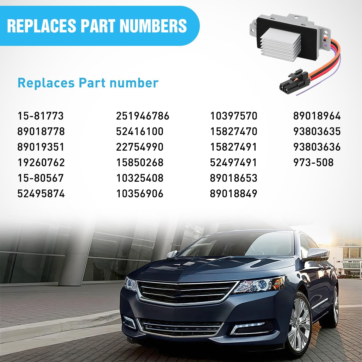 Nilight HVAC Blower Motor Resistor Complete Kit with Harness Fit for Chevy, GMC Vehicles - Silverado, Tahoe, Suburban, Sierra, Yukon XL Replaces 1581773, 89018778, 89019351, 19260762, 15-80567