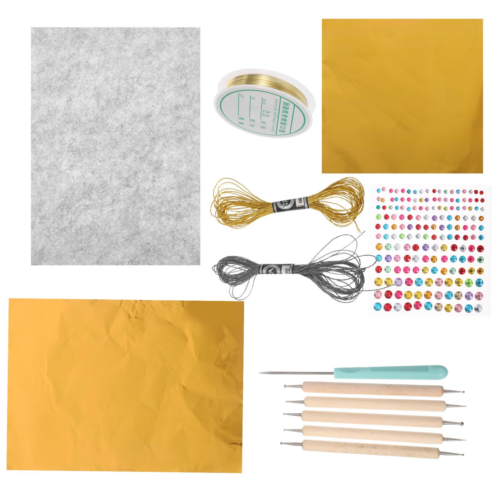 FRCOLOR 2 Set Fogli Metallici Oro per Arte e Scrapbooking, Carta Lucida