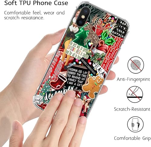 Miniatura 2 de Funda de collage de invierno para iPhone XsiPhone X, bonita funda de collage de Navidad para niñas, mujeres y hombres, funda única de TPU de moda
