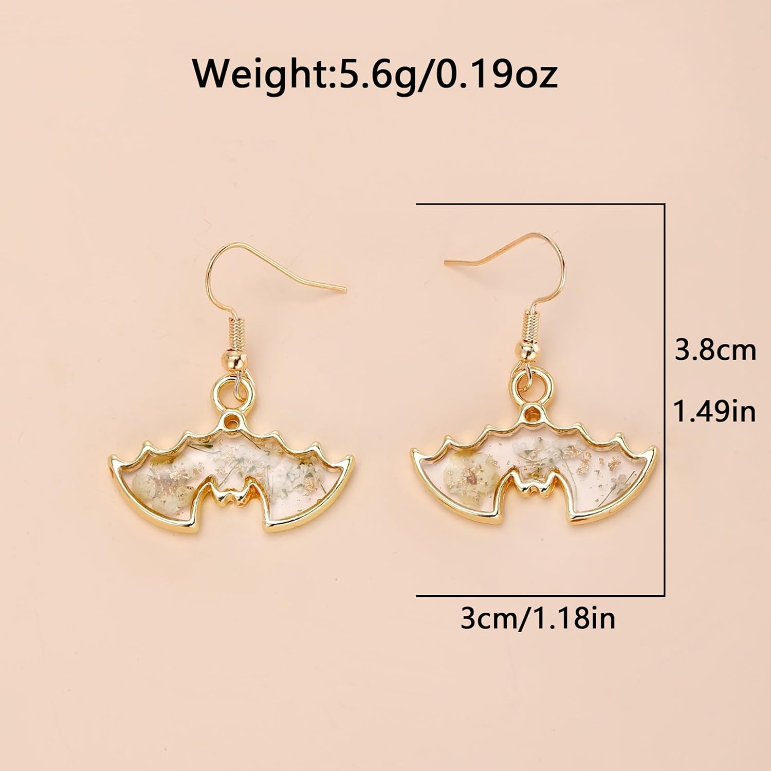 Halloween Earrings for Women Pumpkin Pressed Flower Earrings Clear Bat Drop Dangle Earring Thanksgiving Fall Earrings Holiday Jewelry - Image 7