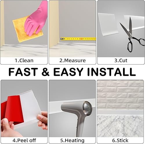 Miniatura 5 de Moldura flexible para zócalo de pared, base de vinilo autoadhesivo de 4 pulgadas, base de goma para despegar y pegar (grano de madera gris)