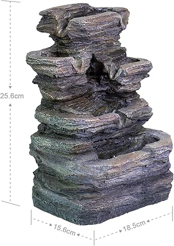 Vista 56 de Ferrisland Tabletop Water Fountain, Zen Meditation Indoor Waterfall Fountain, Heart Shape Decoration with LED Light for Home Office Bedroom