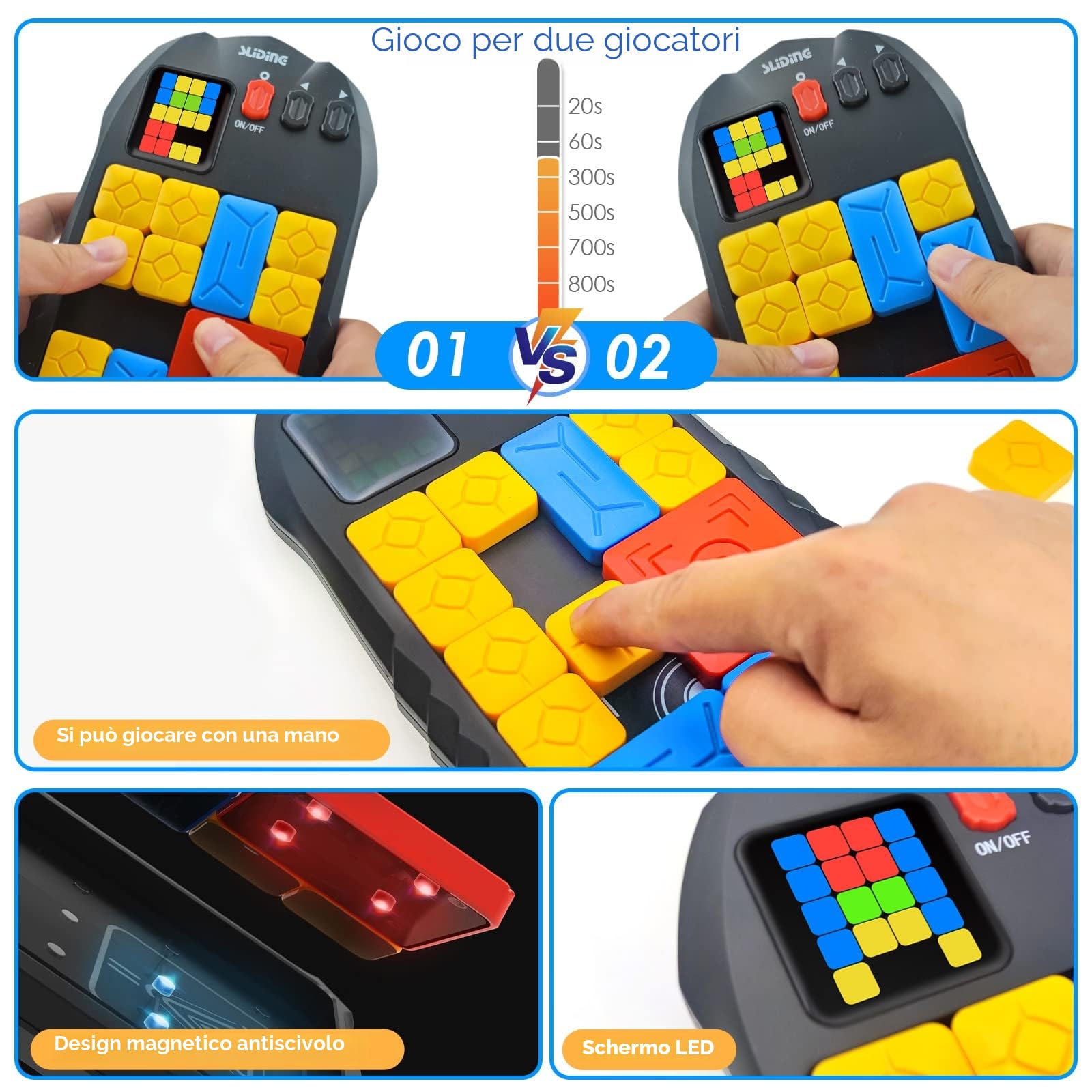 Puzzle rompicapo a scorrimento, gioco di memoria con oltre 500 livelli, palmare da gioco elettronico, giocattolo educativo per bambini e adulti