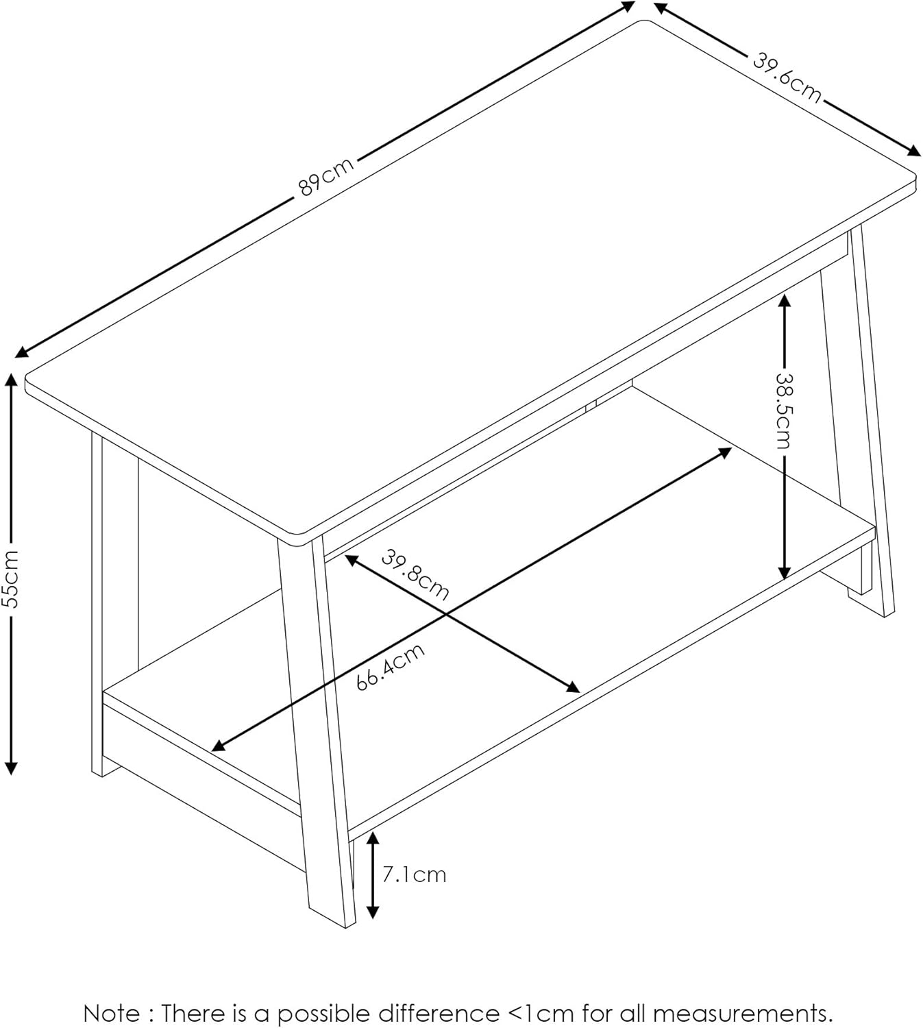 Furinno 18041GYW Beginning TV Stand, French Oak Grey : Home & Kitchen