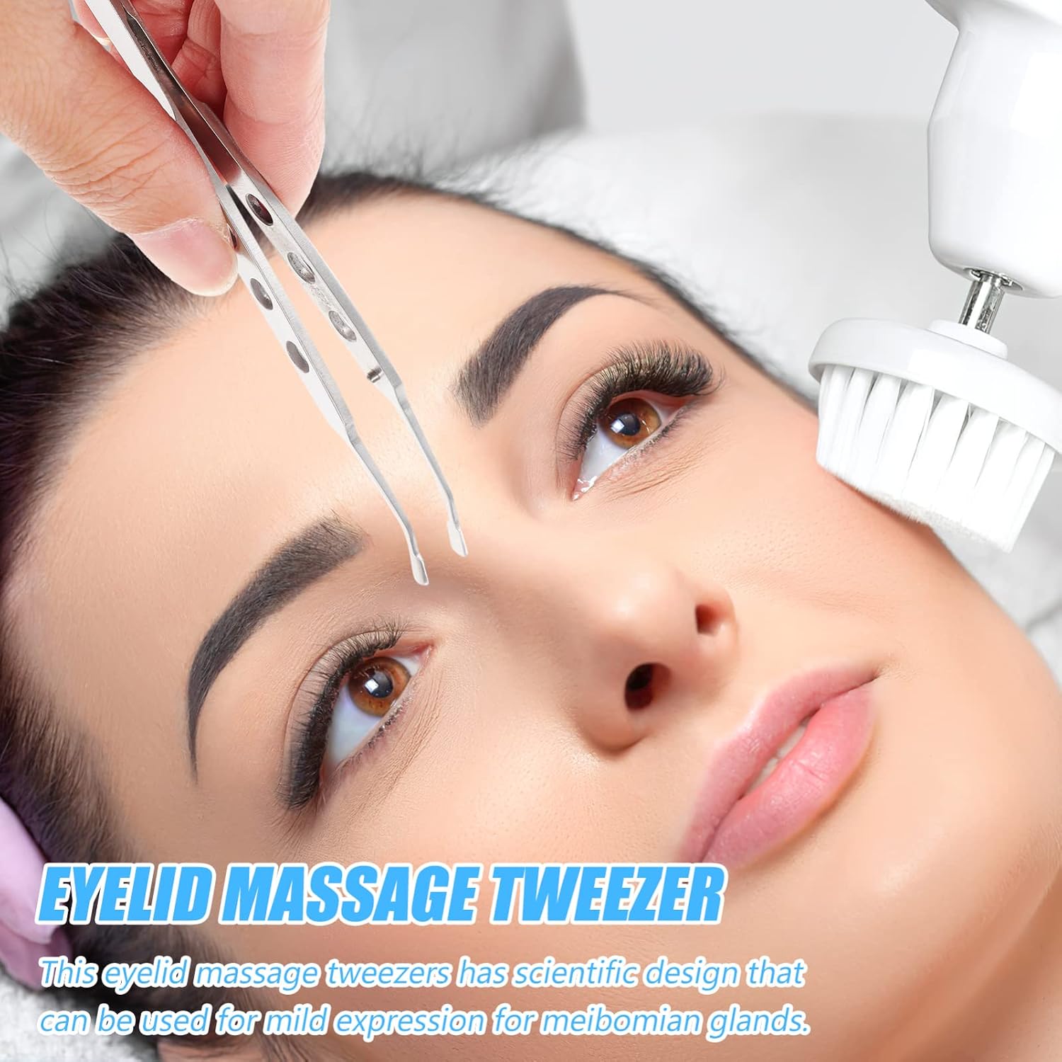 Stainless Steel Eyelid Compressor Forceps Tweezers for Meibomian Gland Massage Non Slip Handle Smooth Edges for Safe Use for Clogged Tear Duct Relief and Stye Treatment