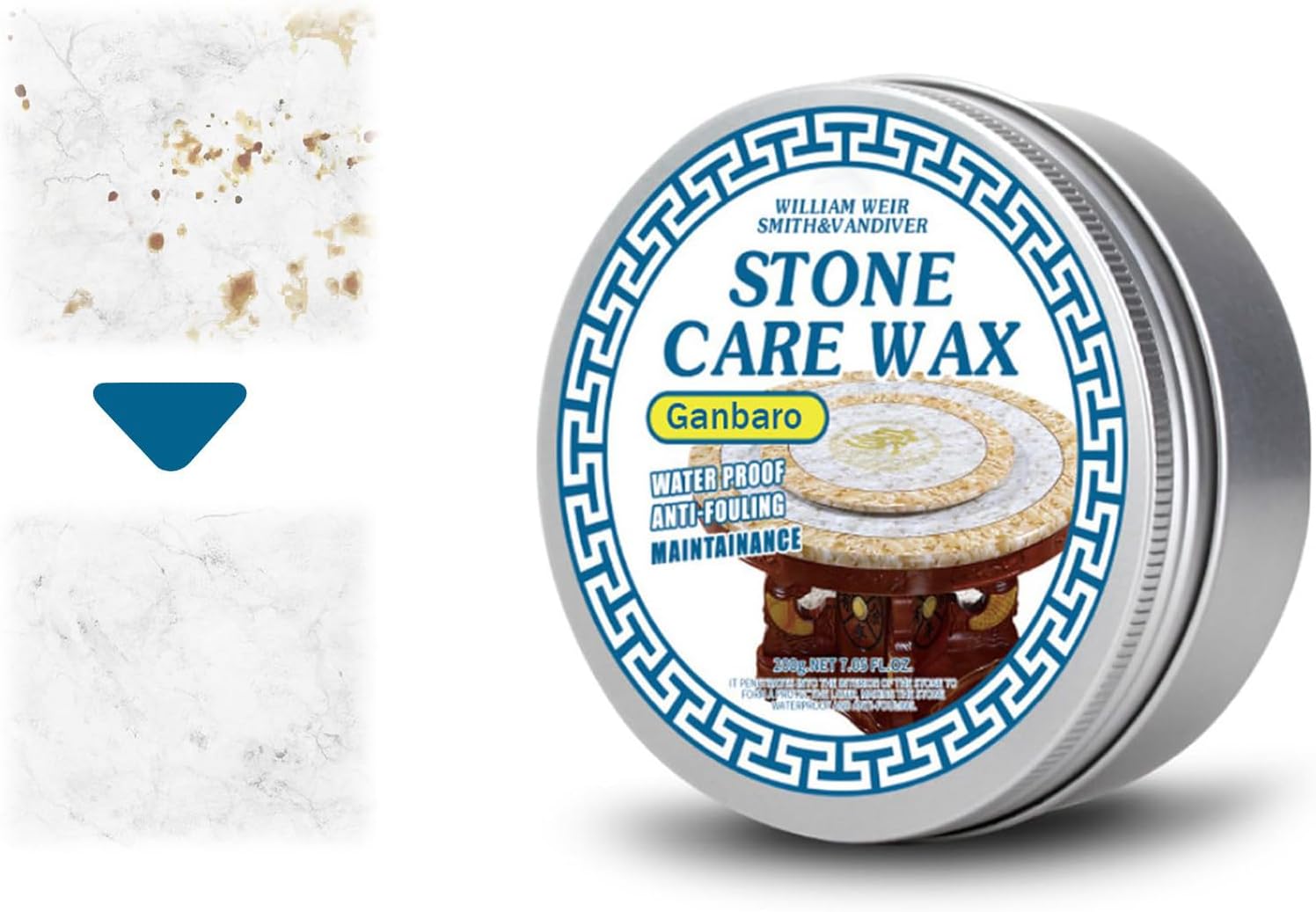 Excefore Stone Polishing Care Wax, Granite Cleaner And Polish, Quartz Countertop Cleaner, Marble Polish For Furniture, Ceramic Tiles, Floor, Protection, 7Oz