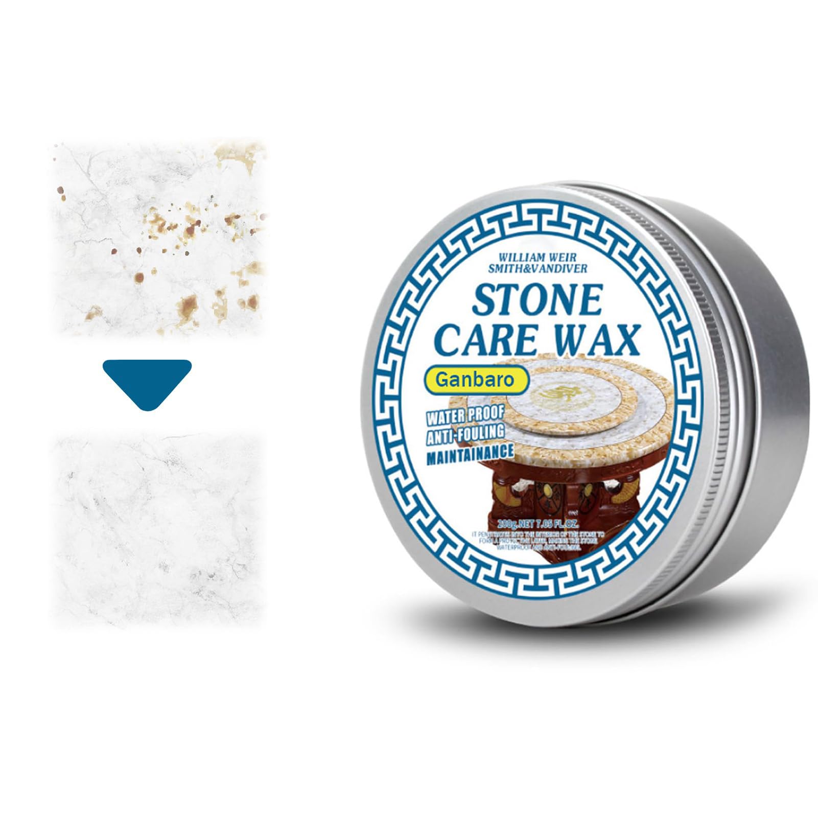 Excefore Stone Polishing Care Wax, Granite Cleaner and Polish, Quartz Countertop Cleaner, Marble Polish for Marble Furniture, Ceramic Tiles, Stone Floor, Stone Polish Protection, 7OZ