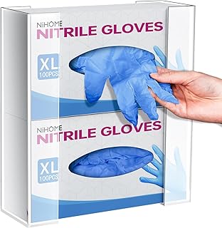 NiHome Multi-Tier Clear Acrylic Wall Mount Glove Box Holder Tissue Box Dispenser for Kitchen, Bathroom, Gar...