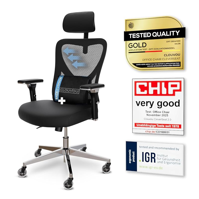 Ergonomic Office Chair Comfy [#1 in Tests] Black 02